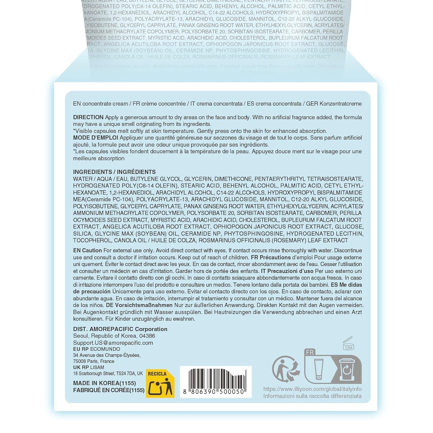Ceramide Ato Concentrate Cream | Face Moisturizer for Dry & Sensitive Skin, 100Hr Lasting Hydration, for Face & Body, Gentle for Infants, Skin Barrier Repair, Vegan Certified, 6.76 Fl.Oz.