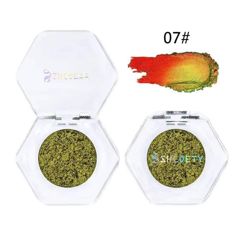 12-Color Chameleon Glitter Eyeshadow Palette – Long-Lasting, Pearlescent Shimmer for Dazzling, Color-Shifting Eye Makeup