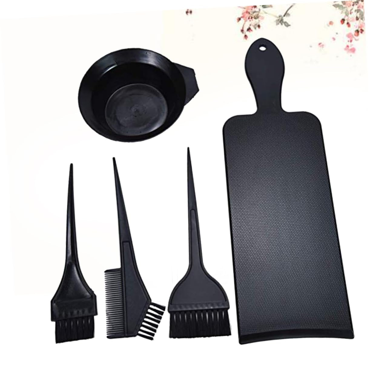 5Pcs Hair Salon Tool Hair Dye Supplies Hair Coloring Combs Hair Dyeing Tools Hair Dye Applicator Brush Natural Hair Dye DIY Tool Hair Tinting Bowl Brush on Hair Color Black